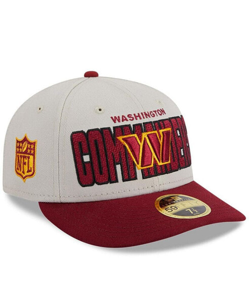 Men's Stone, Burgundy Washington Commanders 2023 NFL Draft Low Profile 59FIFTY Fitted Hat
