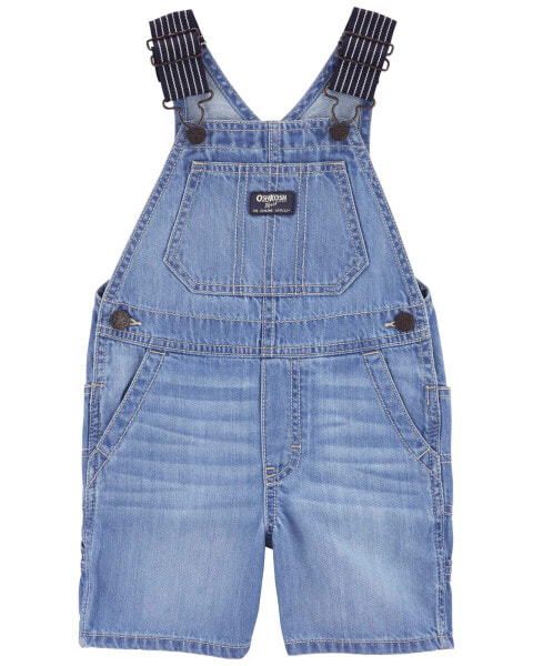 Toddler Denim Shortalls: Hickory Stripe Strap Remix 2T