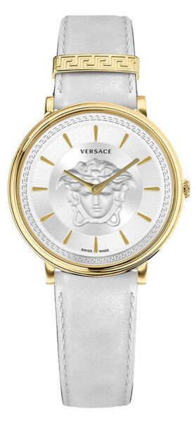 Versace Damen Armbanduhr V CIRCLE Medusa weiß, gold 38 mm VE8102719