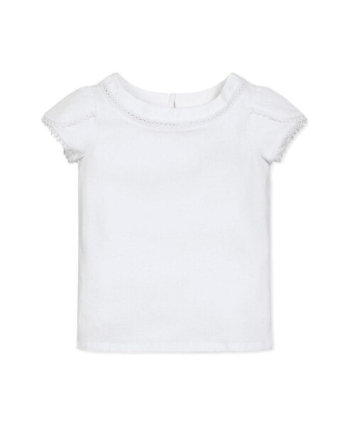 Girls' Short Sleeve Knit Top with Tulip Sleeves, Kids