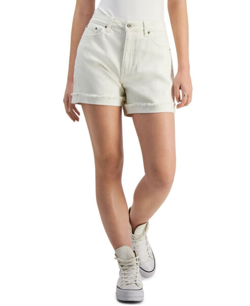 Juniors' Ultra High-Rise Frayed Shorts