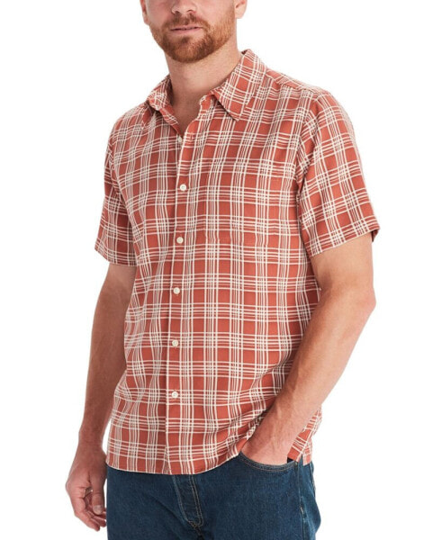 Men's Eldridge Classic Plaid Button-Up Short-Sleeve Shirt