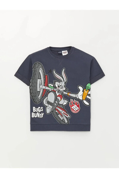 LCW Kids Rahat Kalıp Bisiklet Yaka Bugs Bunny Baskılı Erkek Çocuk Tişört