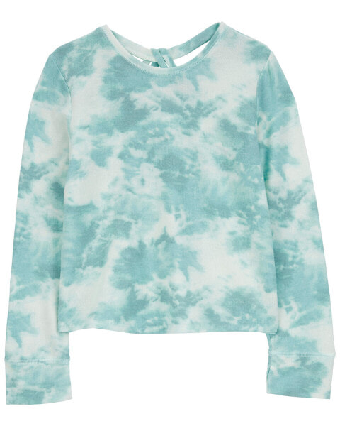 Kid Tie Dye Knit Long-Sleeve Fashion Top - Blue 10