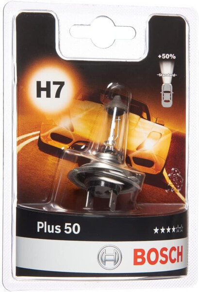 Bosch H7 Plus 50 Lampe - 12 V 55 W PX26d - 1 Stück