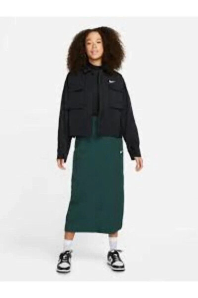 Sportswear Essential Kadın Siyah Ceket-KIZILAY SPOR