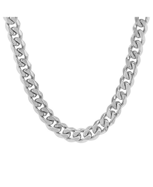 Men's Stainless Steel Thick Accented Cuban Link Style Chain Necklaces
