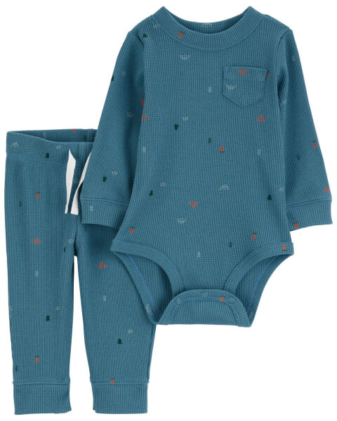 Baby 2-Piece Camp Print Bodysuit Pant Set NB