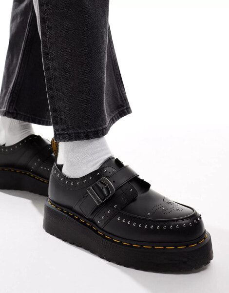 Dr Martens Ramsey quad monk shoes in black leather