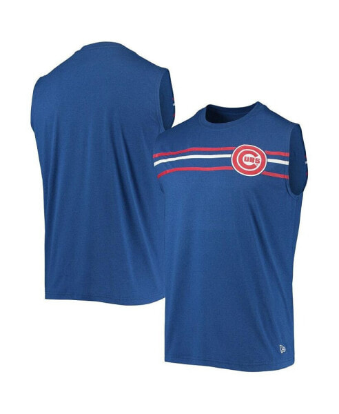 Men's Heathered Royal Chicago Cubs Muscle Tank Top
