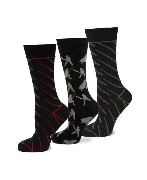 Men's Light Saber Battle Socks Gift Set, Pack of 3