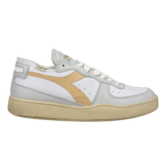 Кроссовки Diadora Mi Basket Row Cut Lace Up Мужские бежевые, серые, белые Casual