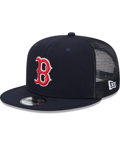 Men's Navy Boston Red Sox Team Color Trucker 9FIFTY Snapback Hat