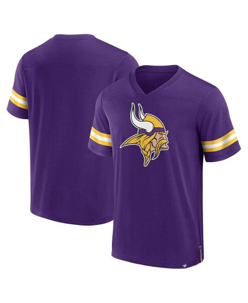 Men's Purple Minnesota Vikings Jersey Tackle V-Neck T-shirt