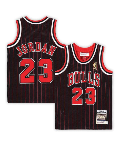 Toddler Boys and Girls Michael Jordan Black Chicago Bulls 1996/97 Hardwood Classics Authentic Jersey