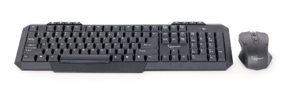 Gembird KBS-WM-02 - Full-size (100%) - Wireless - RF Wireless - QWERTY - Black - Mouse included