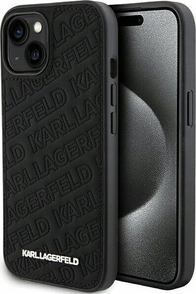 Karl Lagerfeld Oryginalne Etui KARL LAGERFELD Hardcase KLHCP15MPQKPMK do iPhone 15 Plus (Quilted Pattern / czarny)