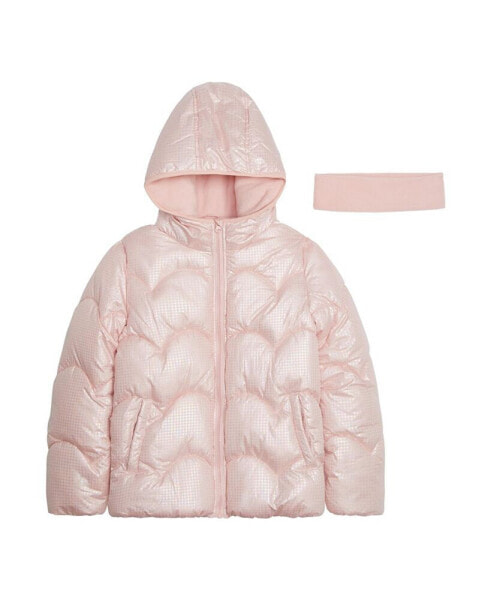 Big Girls Iridescent Foil Puffer Jacket