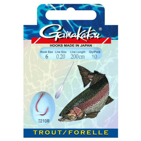 GAMAKATSU Booklet Trout 2210R Tied Hook 0.250 mm 200 cm