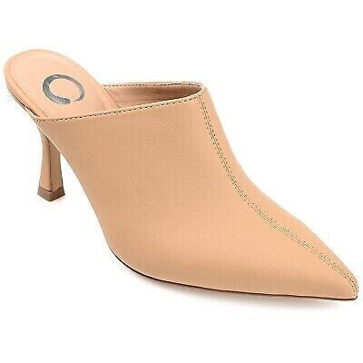Journee Collection Womens Shiyza Mules High Stiletto Pointed Toe Pumps Tan 11