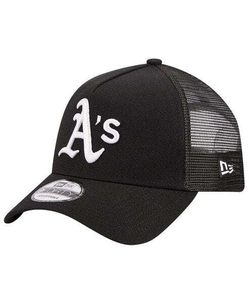 Men's Black Oakland Athletics A-Frame 9FORTY Trucker Adjustable Hat