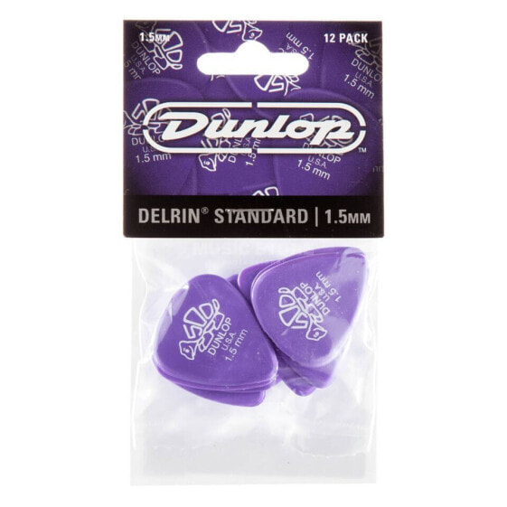 Dunlop Delrin Plectrum 1.50mm Pack Of 12,Light Violet,Picks