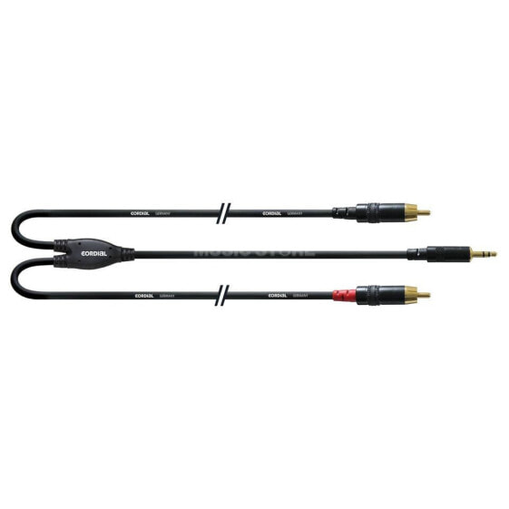 Cordial CFY 3 WCC-LONG Y-Adaptor Cable [Mini Jack(m)/2x RCA(m)] 3m (Black)