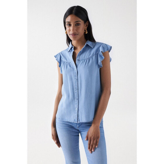 SALSA JEANS Ruffle-Sleeve Light Sleeveless Blouse