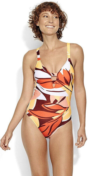 Seafolly Women's 169915 Deep V Plunge One Piece Swimsuit Size 8