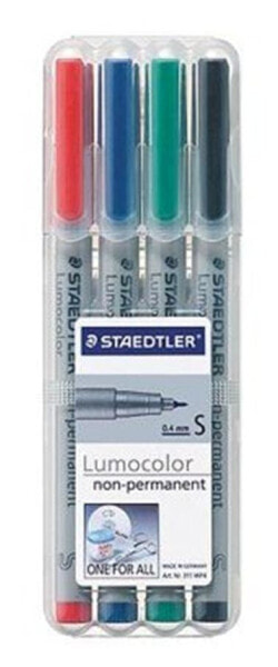 STAEDTLER 311 WP4, 4 pc(s), Black, Blue, Green, Red, Grey, Polypropylene (PP), 0.4 mm
