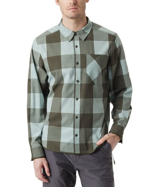 Men's Cool Plaid Long-Sleeve Shirt