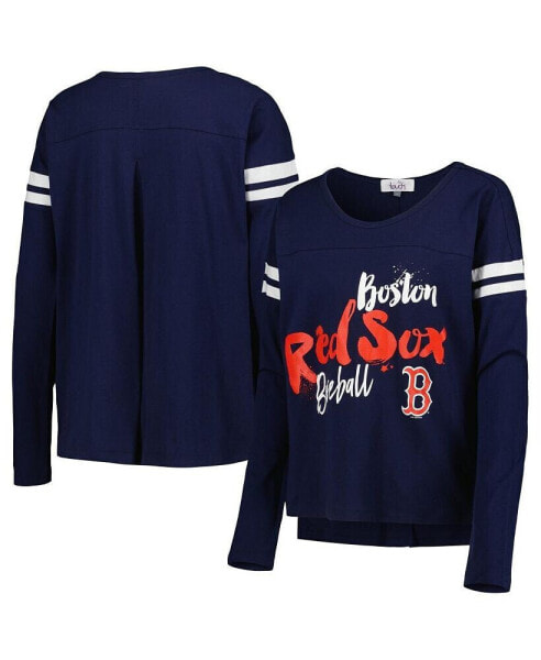 Women's Navy Boston Red Sox Free Agent Long Sleeve T-shirt