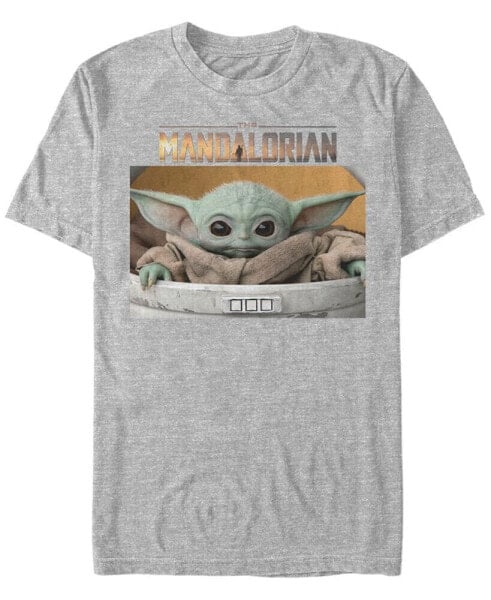 Men's Star Wars The Mandalorian The Child Big Eyes Portrait Logo Short Sleeve T-shirt