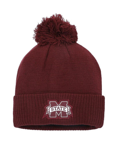Men's Maroon Mississippi State Bulldogs 2023 Sideline COLD.RDY Cuffed Knit Hat with Pom