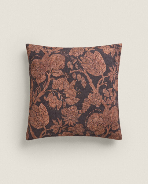 Floral print cushion cover