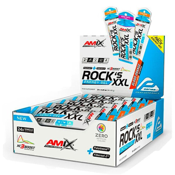 AMIX Rock´s XXL 65g 24 Units Orange Energy Gels Box