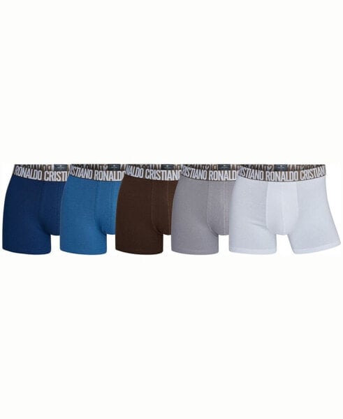 Men's Cotton Blend Trunks in Travel Bag, Pack of 5