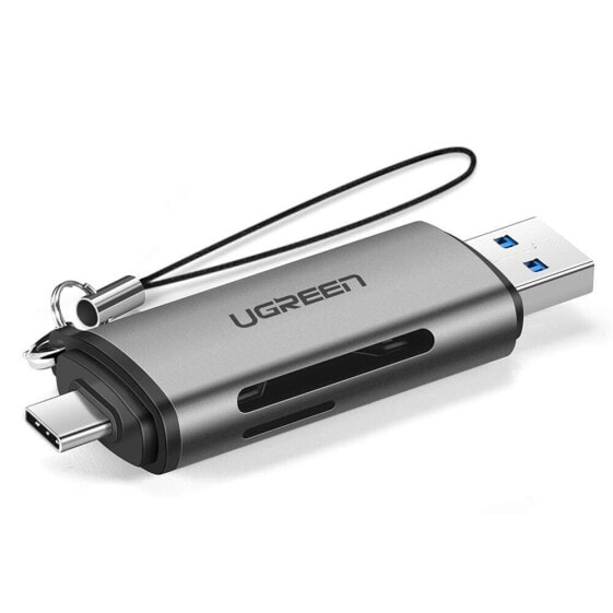 USB картридер UGreen универсальный SD/micro SD USB 3.0/USB-C 3.0 серый