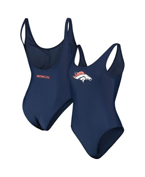 Women's Navy Denver Broncos Making Waves One-Piece Swimsuit
