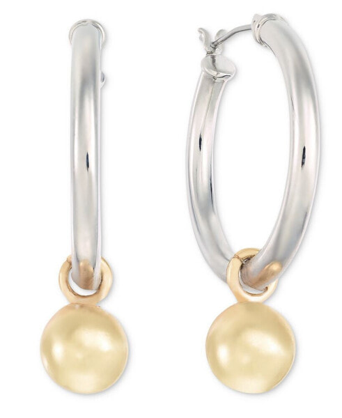 Two-Tone Ball Charm Hoop Earrings, Created for Macy's