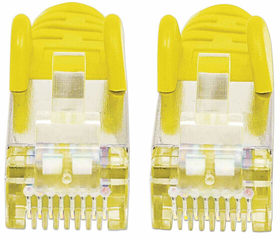 Intellinet Network Patch Cable - Cat7 Cable/Cat6A Plugs - 30m - Yellow - Copper - S/FTP - LSOH / LSZH - PVC - Gold Plated Contacts - Snagless - Booted - Polybag - 30 m - Cat7 - S/FTP (S-STP) - RJ-45 - RJ-45 - Yellow
