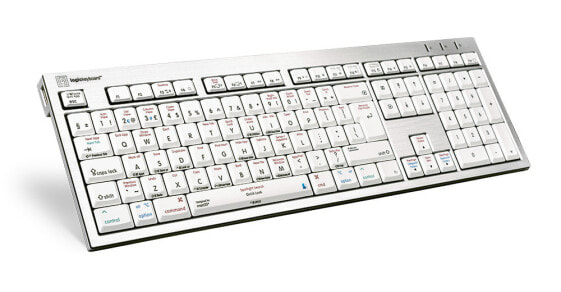 Logickeyboard LKB-OSX-CWMU-UK - Full-size (100%) - USB - Scissor key switch - QWERTY - LED - White