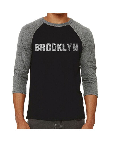 Brooklyn Neighborhoods Men's Raglan Word Art T-shirt