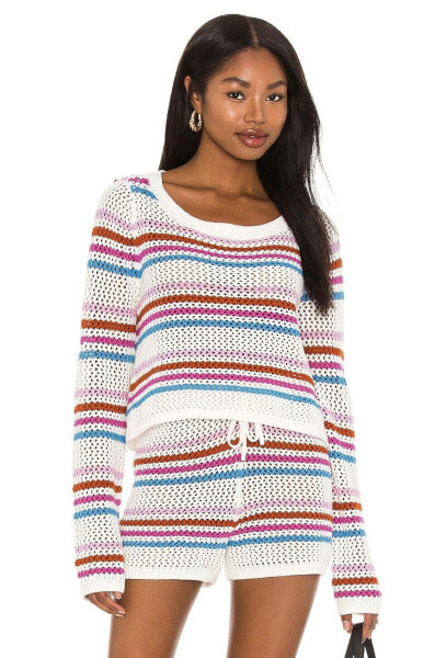 L*Space Women's On The Horizon Sweater, Sea Island Stripe, L 284696