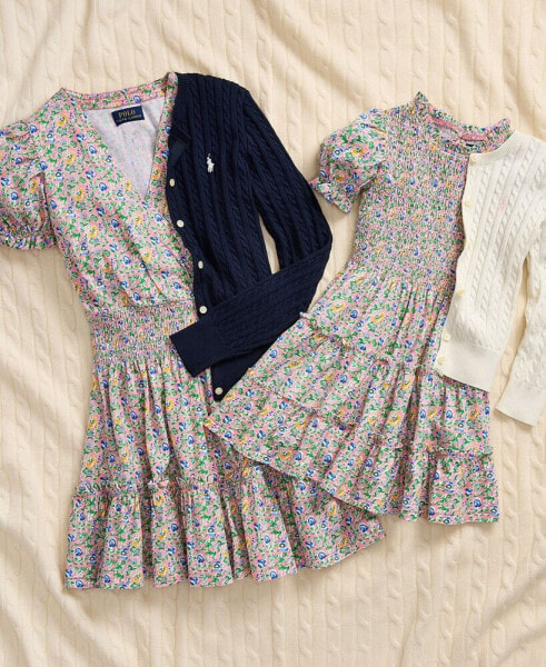 Платье для малышей Polo Ralph Lauren Floral Smocked Cotton Jersey.