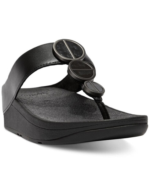 Women's Halo Metallic Trim Toe Post Sandals