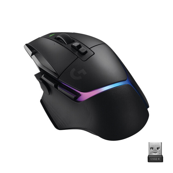 Logitech G G502 X PLUS - LIGHTSPEED Wireless RGB Gaming Mouse - Right-hand - Optical - RF Wireless - 25600 DPI - Black