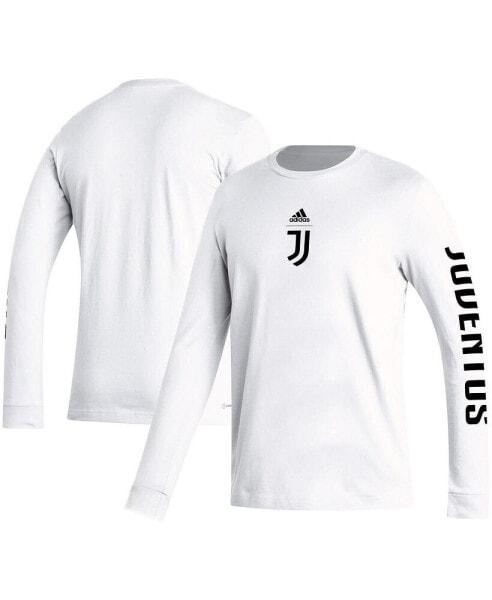 Men's White Juventus Team Crest Long Sleeve T-shirt