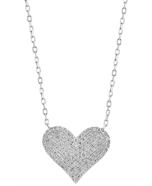 EFFY® Diamond Pavé Heart 18" Pendant Necklace (3/8 ct. t.w.) in 14k White Gold