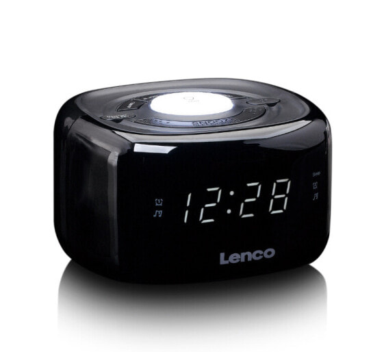 Цифровые часы настольные FM LED Lenco CR-12BK, черный